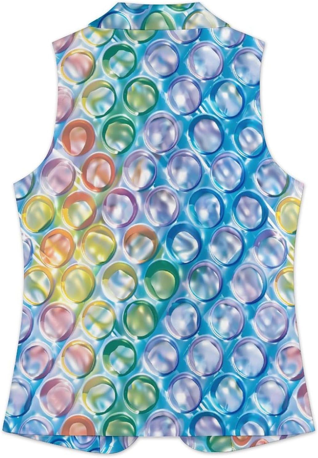 Colorful Bubble Wrap Novelty Women's Suit Vest Casual Formal Dress Vests Business Waistcoat