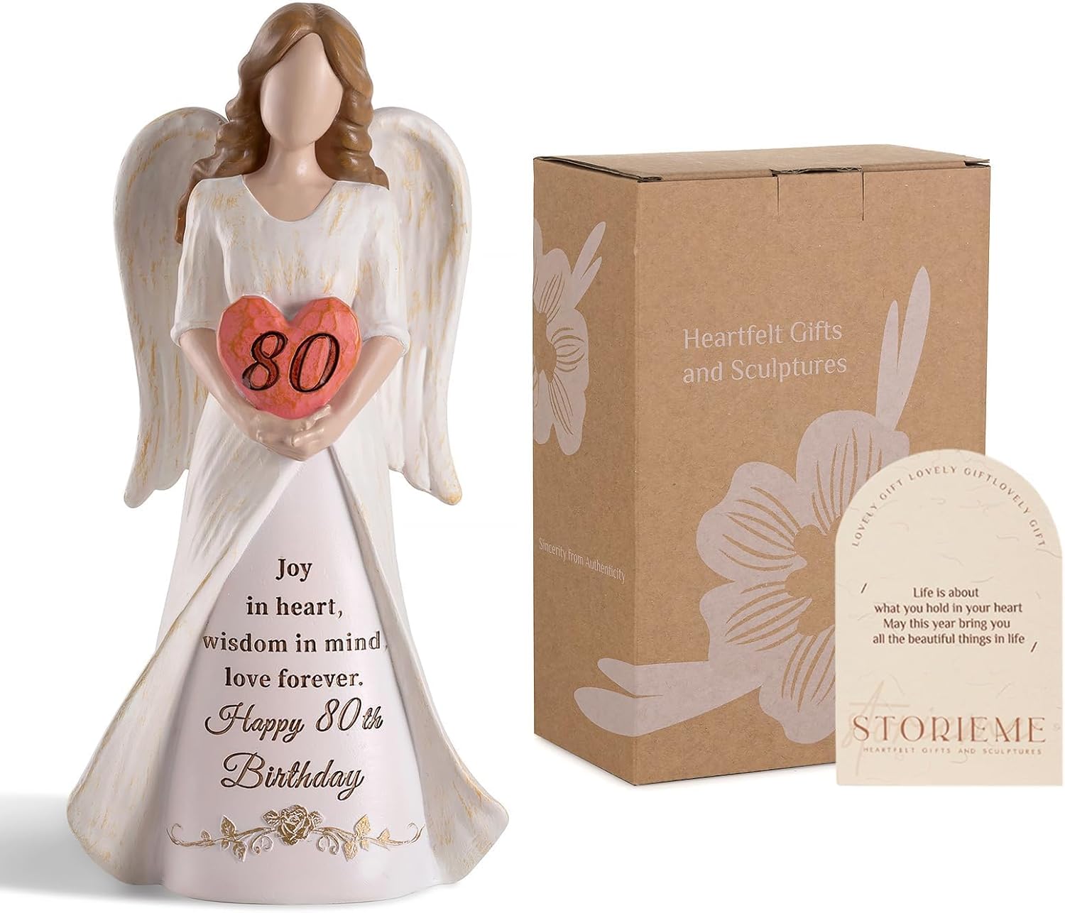 80th Birthday Gifts for Women: Best Happy Birthday Gift for 80 Year Old Woman Moms Grandmothers Friends Unique Birthday Angel Figurine Decorations