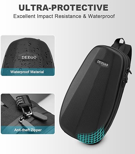 Miniatura 4 de DEEGO Funda de transporte para consola de vapor y accesorios, mochila cruzada protectora de doble capa a prueba de golpes, bolsa bandolera con