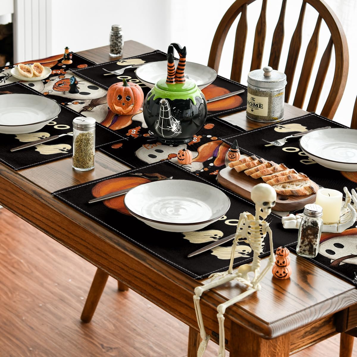 Artoid Mode Boo Ghost Halloween Placemats Set of 4-12 x 18 Inch