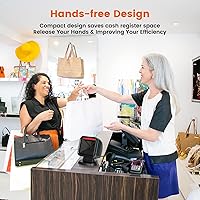 Vista 6 de OBZ Escáner de código de barras de escritorio 1D 2D, escáner de código de barras omnidireccional con cable USB, escáner de código de barras Azul