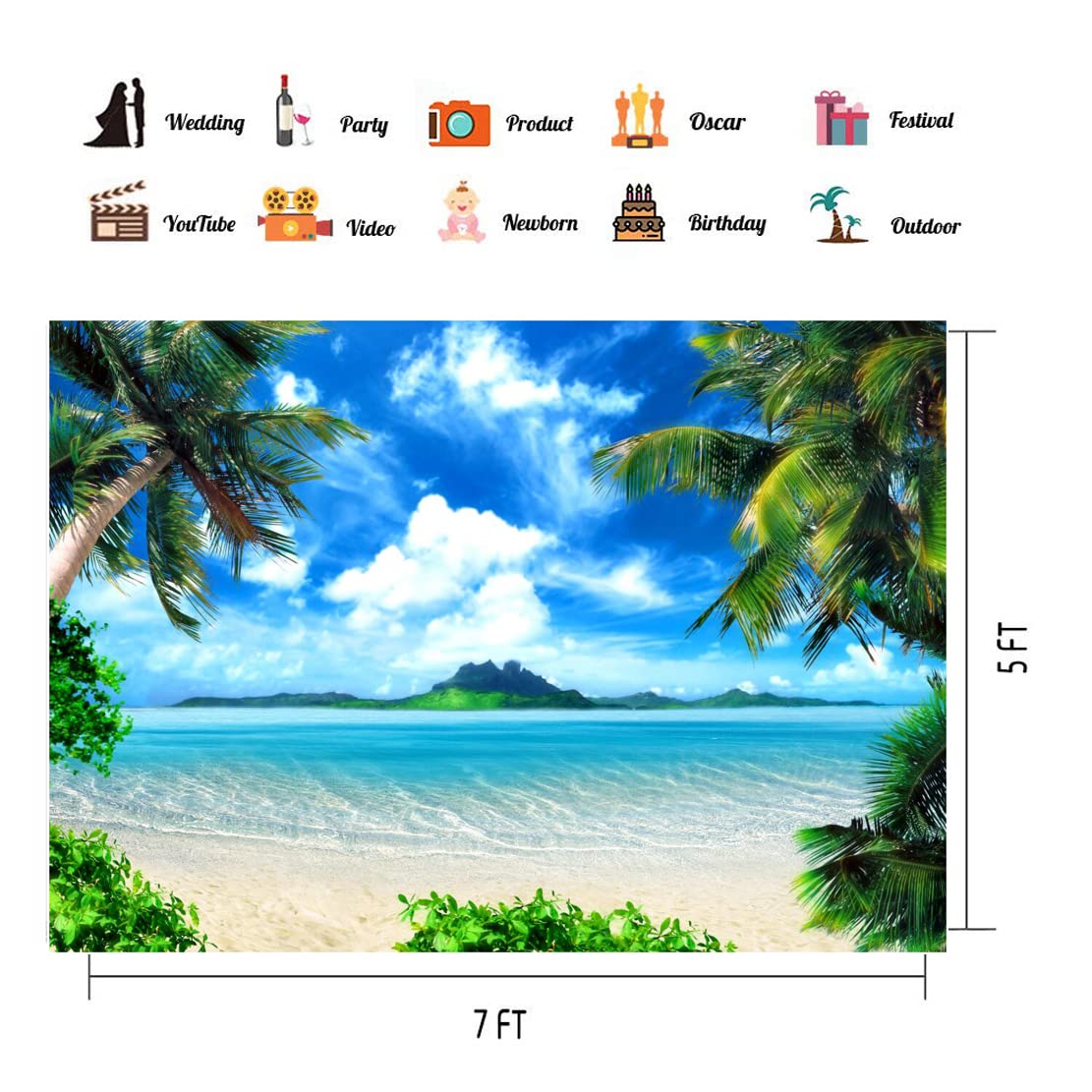 CHAIYA 18 x 15 cm tło na Hawajach tropikalne Luau lato tło dla Aloha Moana impreza dekoracja budka fotograficzna baner 104