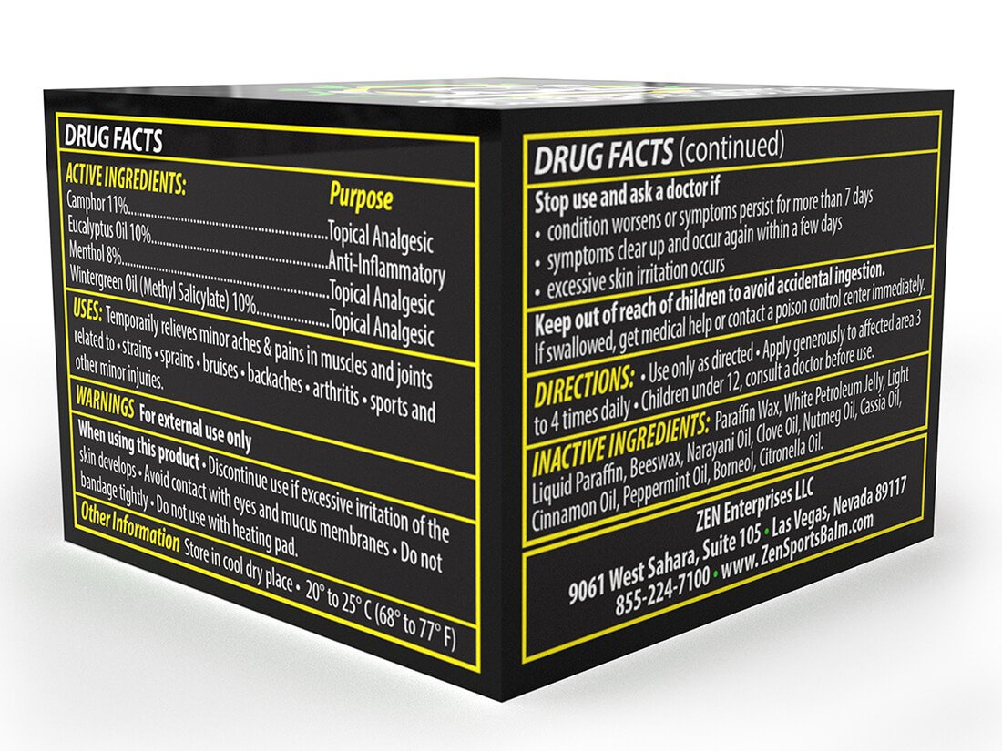 Zen All Natural Sports Balm to Relieve Aches & Pains Related to