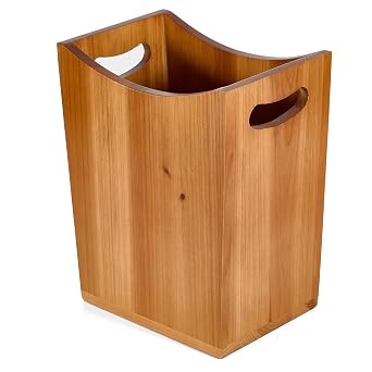 2 Gallons Wooden Bin Wastebasket, Small Trash Can, Decorative Bathroom Trash Can, Waste Basket for Bedroom, Office Garbage Can, Wood Bathroom Accessories