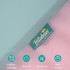 Biloban Pack and Play Sheets Fitted, 2 Pack Pack and Play Sheet Fits for Graco Pack n Play Mattress, Neutral Playard Sheets for Baby Boys and Girl, Pink & Aqua