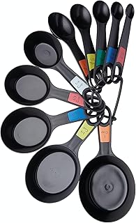 KitchenCraft Universal Measuring Spoon Set, Teaspoons and Tablespoons for Measuring Dry and Liquid Ingredients, Black, Set of 1