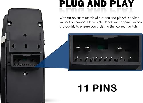 Miniatura 2 de ZLC-ZAMXY Interruptor de ventana de control de potencia delantero izquierdo, lado del conductor para Dodge Journey 2011-2012, Ram 1500 2500 3500,