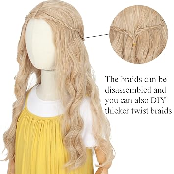 Yan Dream Long Wavy Blonde Hair Princess Halloween Costume Wig