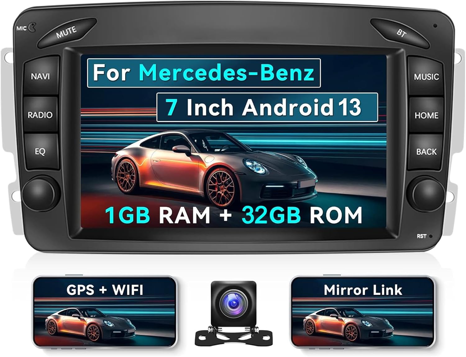 YUNTX Android 14 Autoradio Für Mercedes Benz - 2 Din Mit Wireless CarPlay & Android Auto