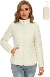 Royal Matrix Women's Packable Puffer Jacket Lightweight Winter Puffy Jacket Stand Collar Warm Puffer Coat