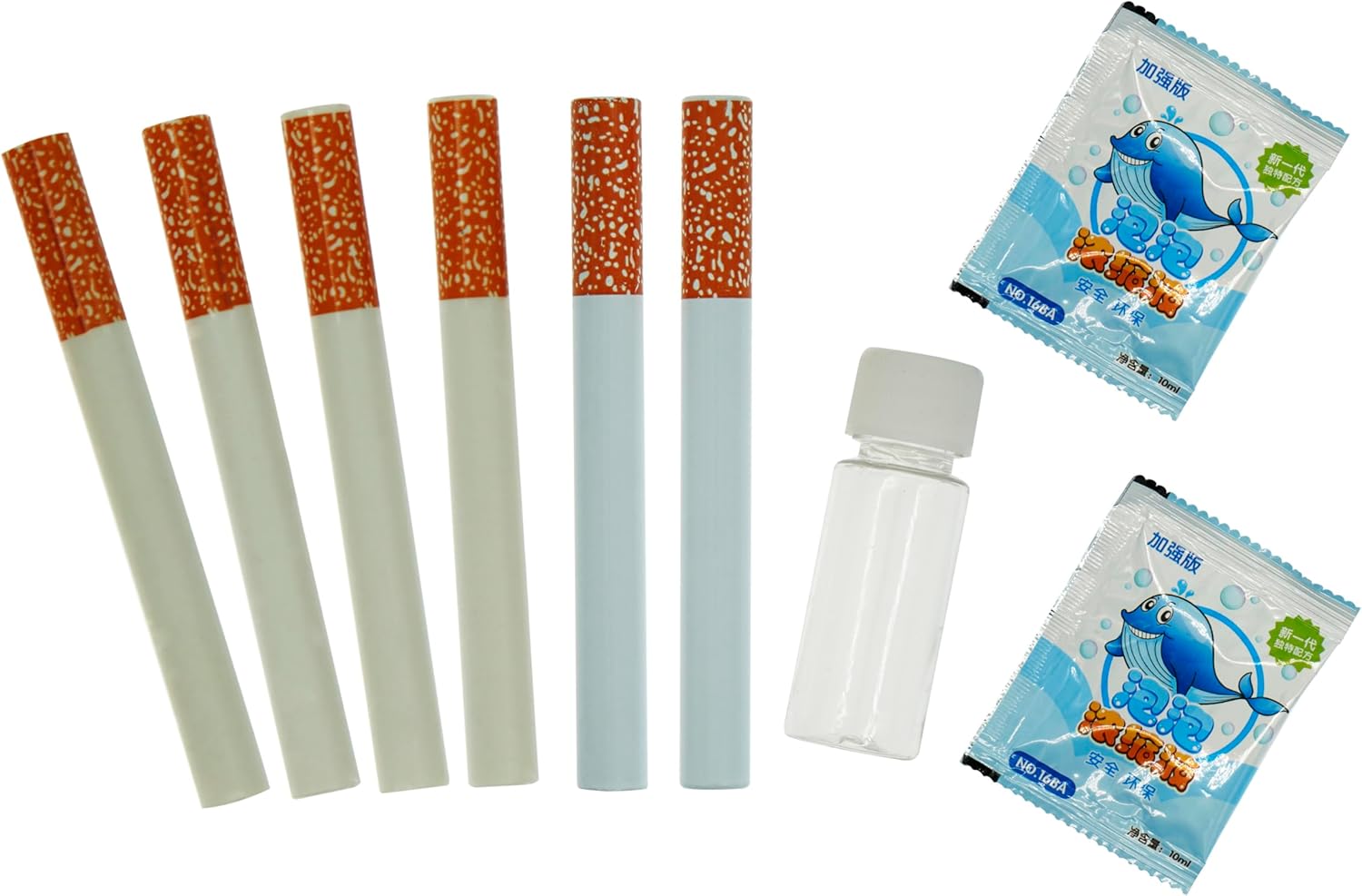 Realistic Mini Cigarette Bubble Blower, 2-Pack - Novelty Stress Relief Toy for Adults, Relaxing Gag Gift for Men & Women, Fun Party Favor for Holiday Celebrations & Pranks