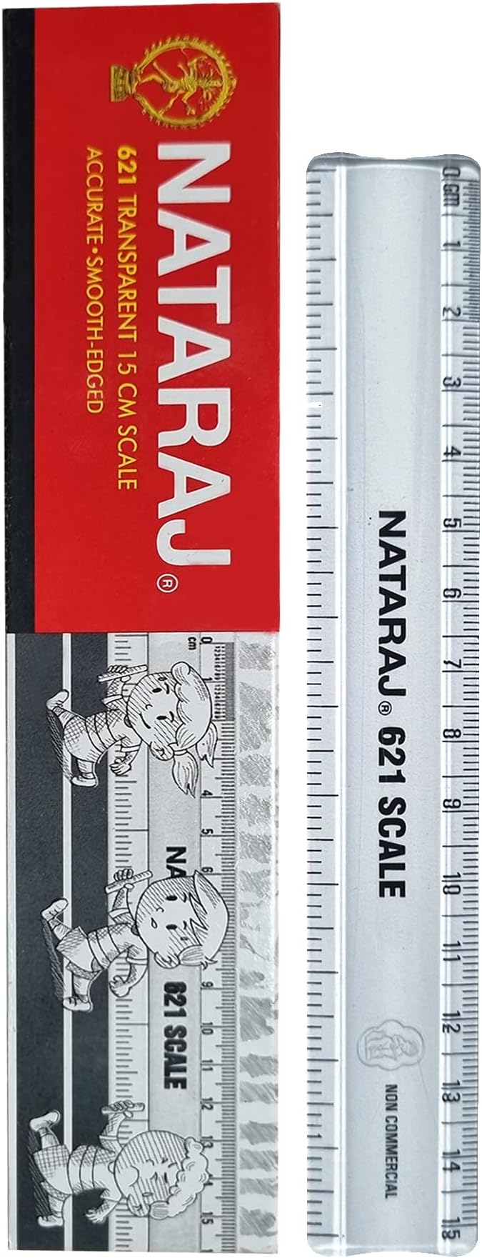 Nataraj 621 Scale 15 CM | High Accuracy | Smooth and Rounded Edges | Child-Safe | Bold Markings for Precise Results | Resists Chipping | Special MM Markings for Students & Professionals | Pack of 10