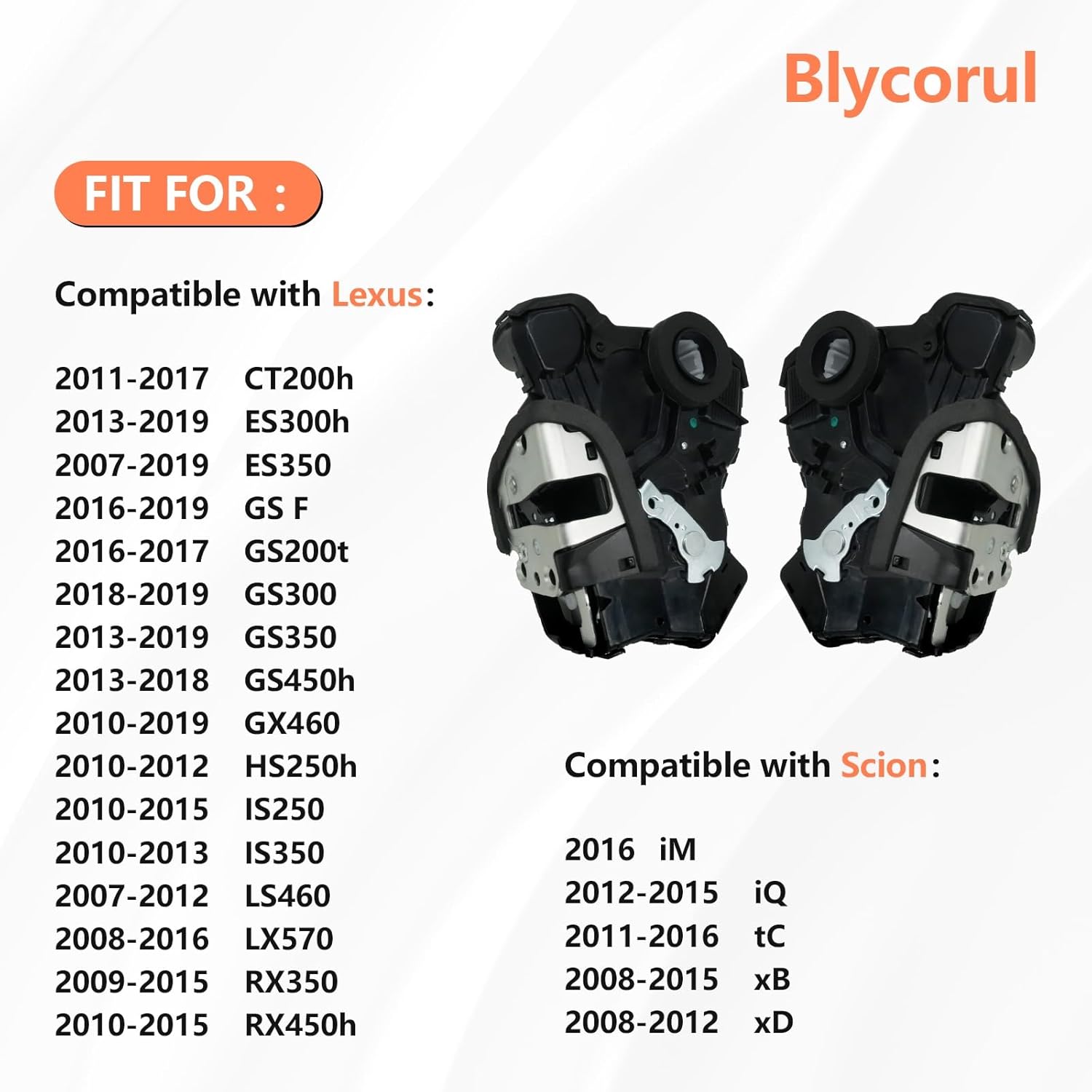 2Pcs Front Door Lock Actuator Motor Compatible with Tundra, Camry, 4Runner, Rav4, Lexus RX350 RX450h, Scion tC xB xD | Replaces # 931-401, 931-403 | Left Driver Side and Right Passenger Side