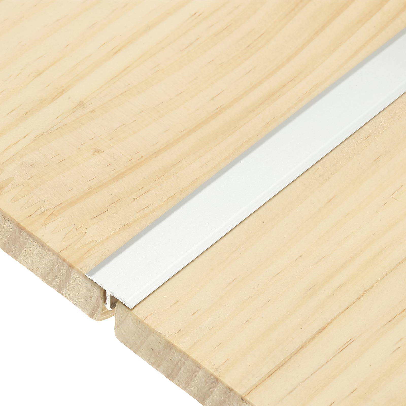 sourcing map 3Pcs T-Molding Transition Strips, 9m x 15mm (L x W) Aluminium Alloy Floor Flat Divider Strip Vinyl Flooring Edging Trim for Floor Gaps Doorways, Matte Silver
