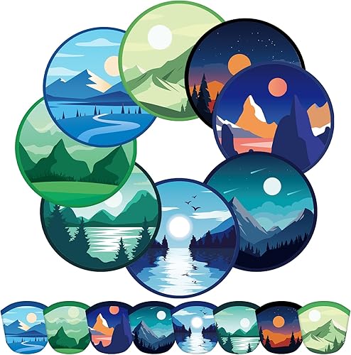 Vista 27 de Gejoy Ventilador plegable de 24 piezas de estilos abstractos, ventiladores de refrigeración compactos de mano, ventiladores redondos multifunción