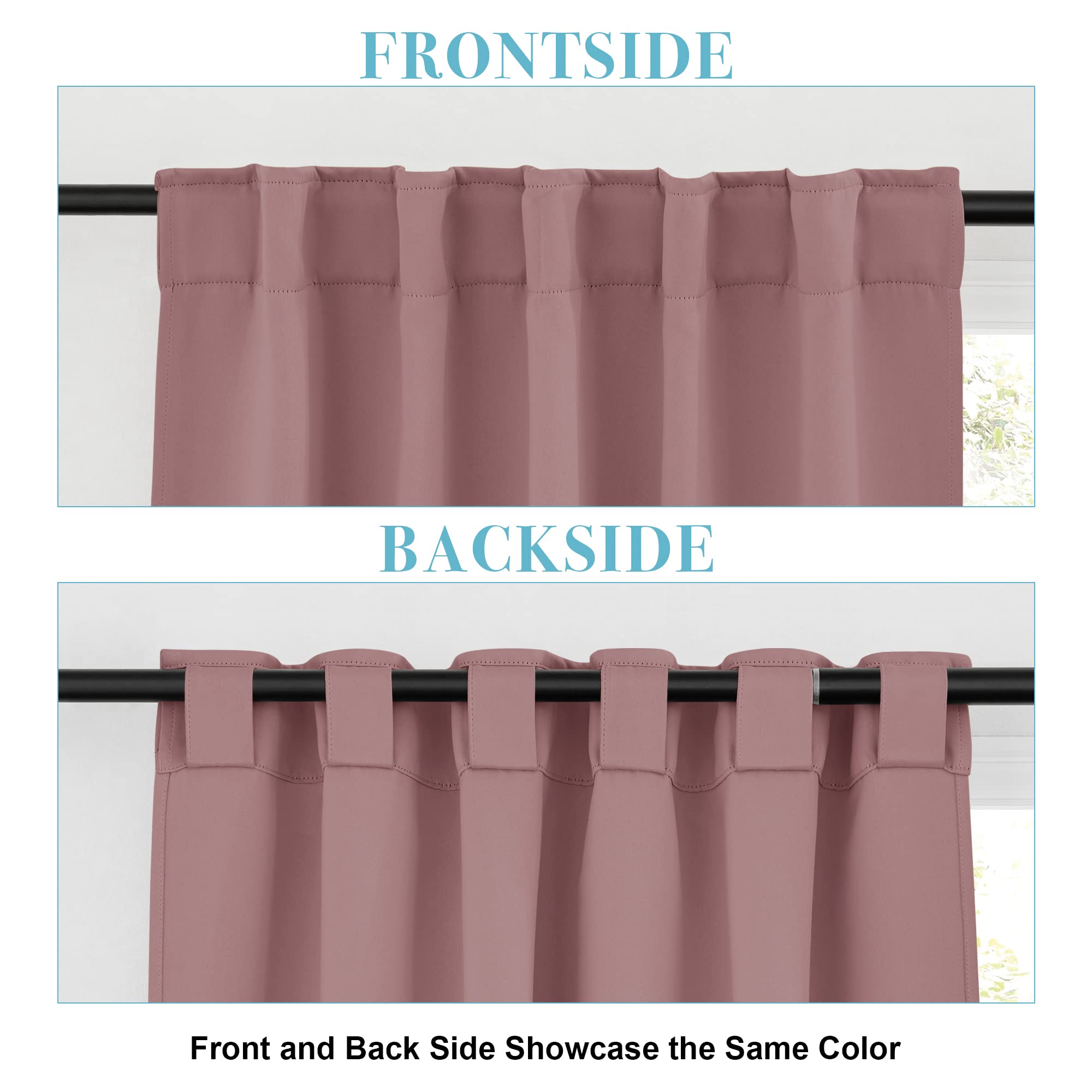 RYB HOME Blackout Curtains 80 Inches Long Thermal