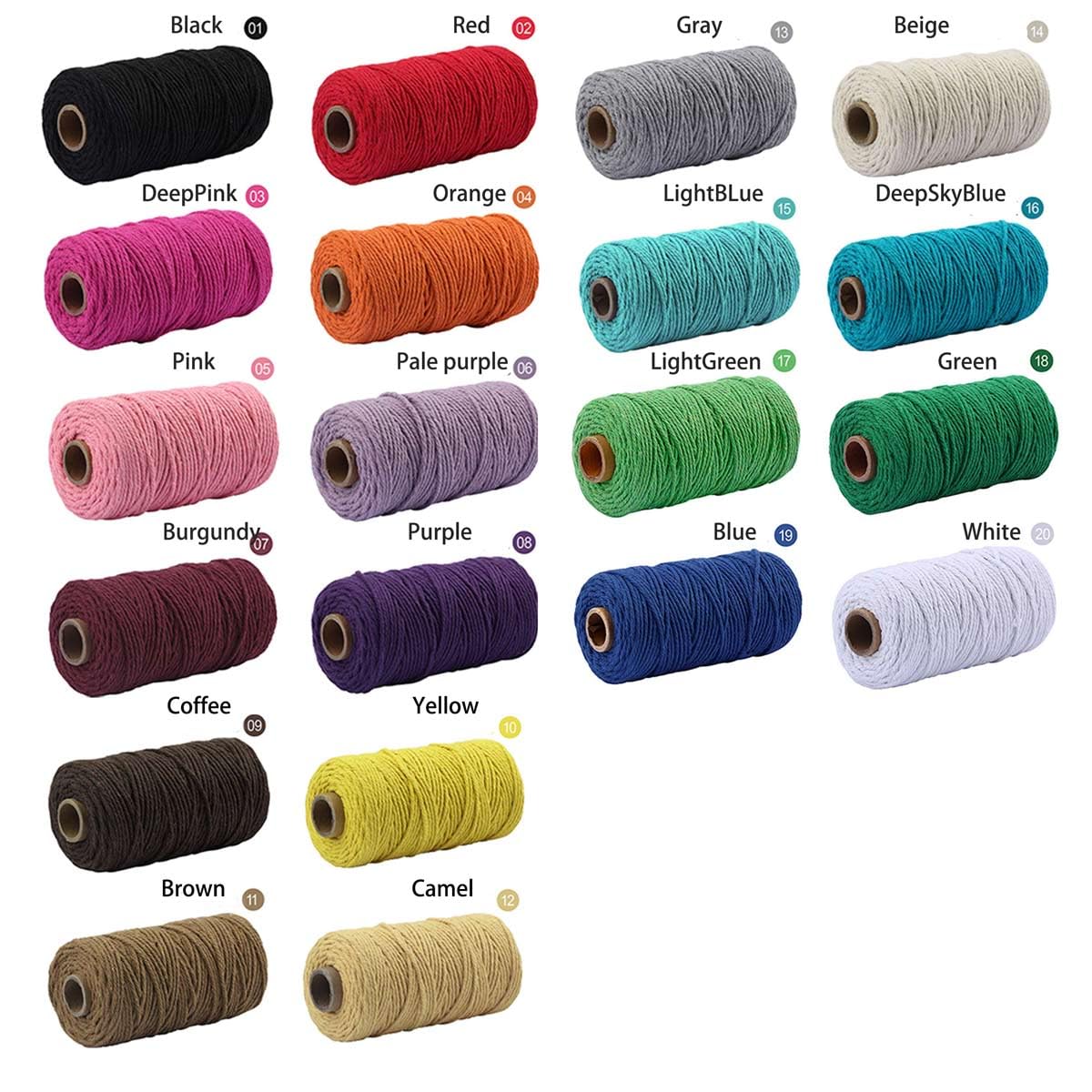 QIYIG 3mm x 100m Macrame Cord Macrame Rope Cotton, Handmade Natural ...