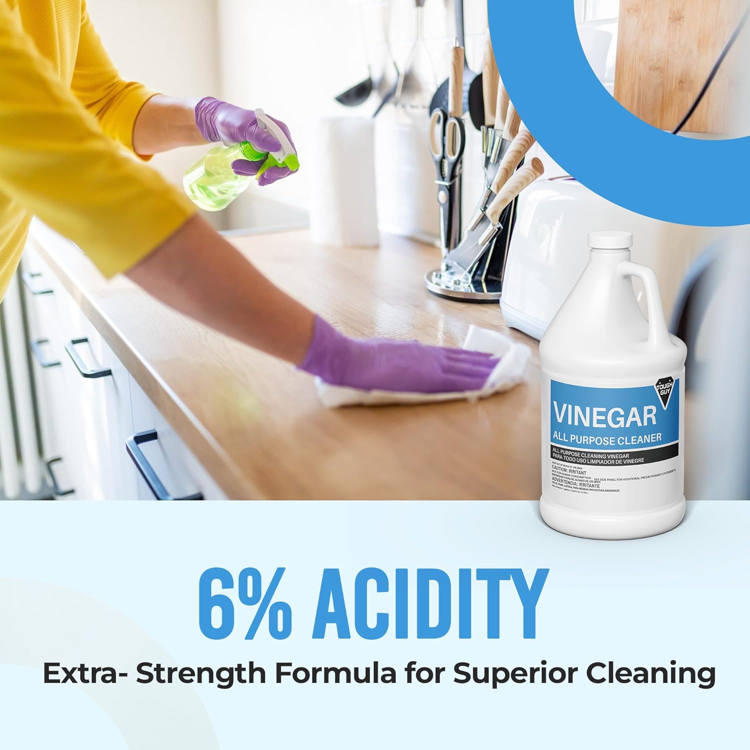 (4 Gallons) - Distilled White Cleaning Vinegar 6% Acidity - Multi-Purpose Household Surface Cleaner, Safe for Laundry