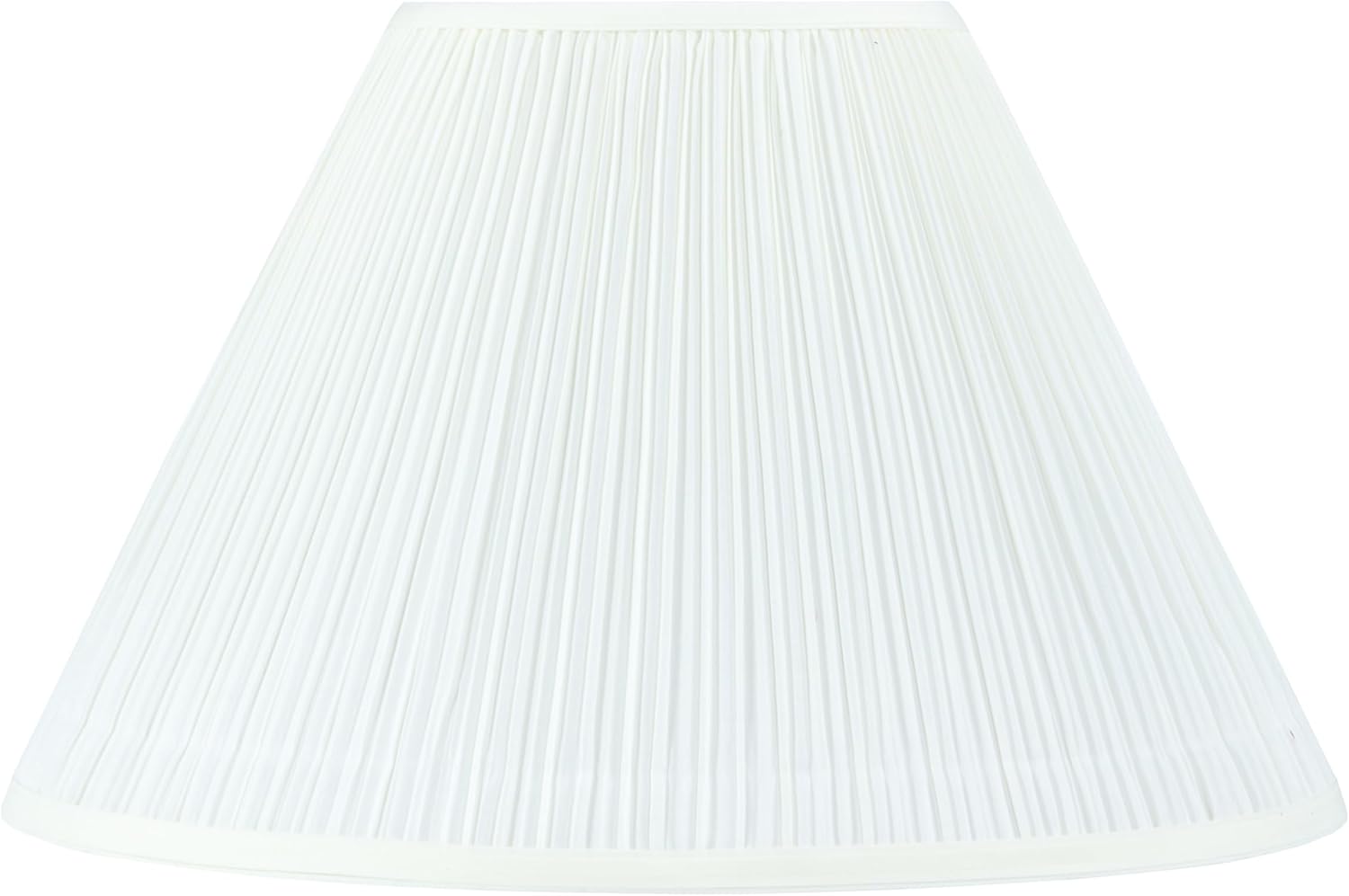 Aspen Creative 33021, Hardback Empire Transitional Spider Lamp Shade, Mushroom Pleated Off-White Faux Silk Fabric, 7" Top x 17" Bottom x 11-1/2" Slant Height