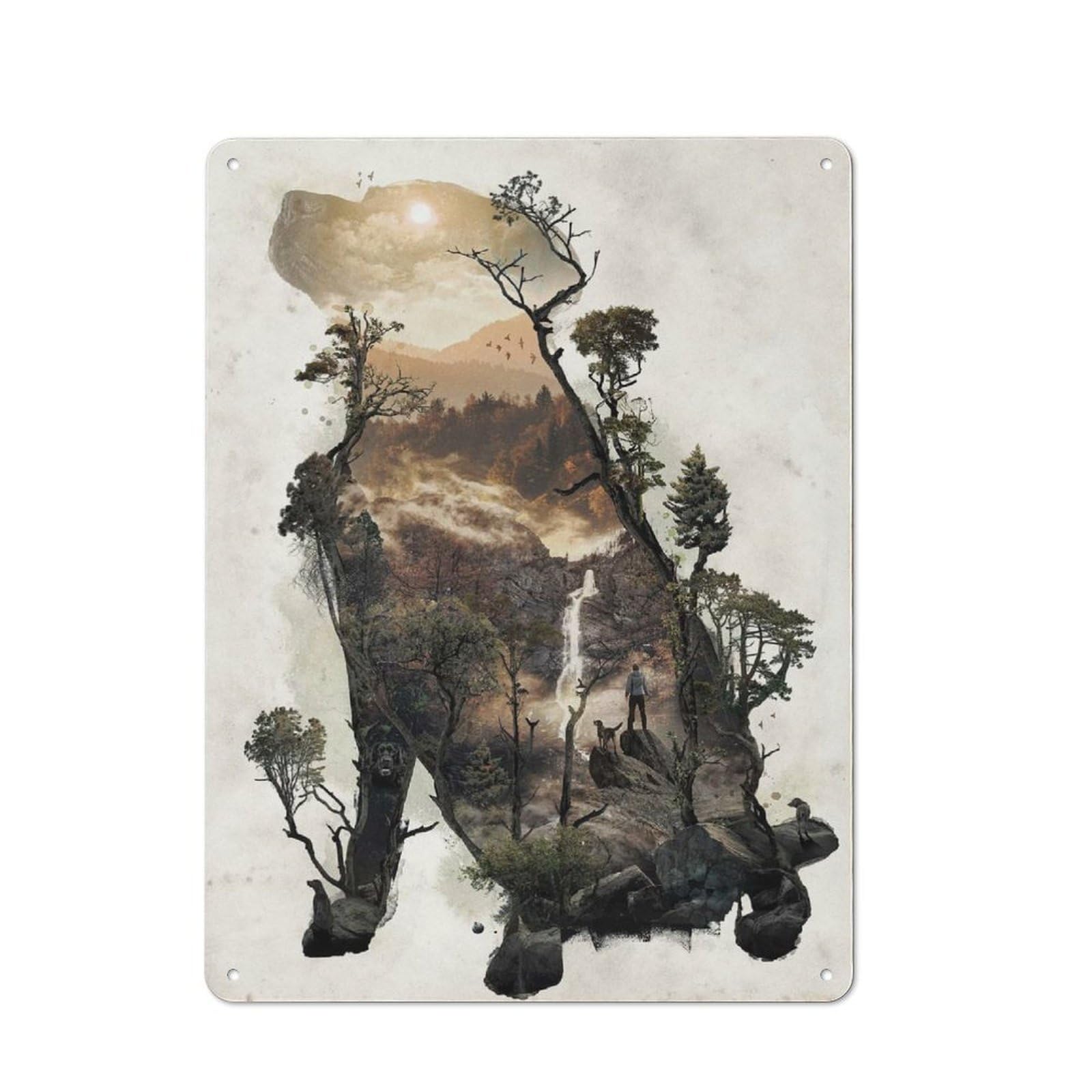 Junmoney Style-2 Labrador Retriever Dog Metal Wall Sign 40X30cm, Rustic Decor For Pub Or Café, For Home Interiors, Feature Walls And Decorative Displays