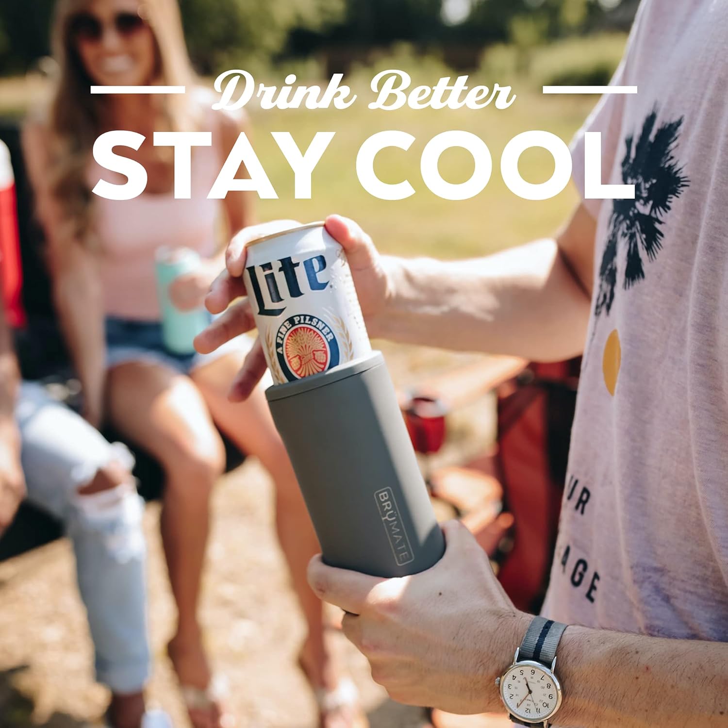 BrüMate Hopsulator Trio 3-in-1 Insulated Can Cooler for 12oz / 16oz Cans + 100% Leak Proof Tumbler with Lid | Can Coozie Insulated for Hard Seltzer, Beer, Soda, and Energy Drinks (Glitter Merlot): Home & Kitchen