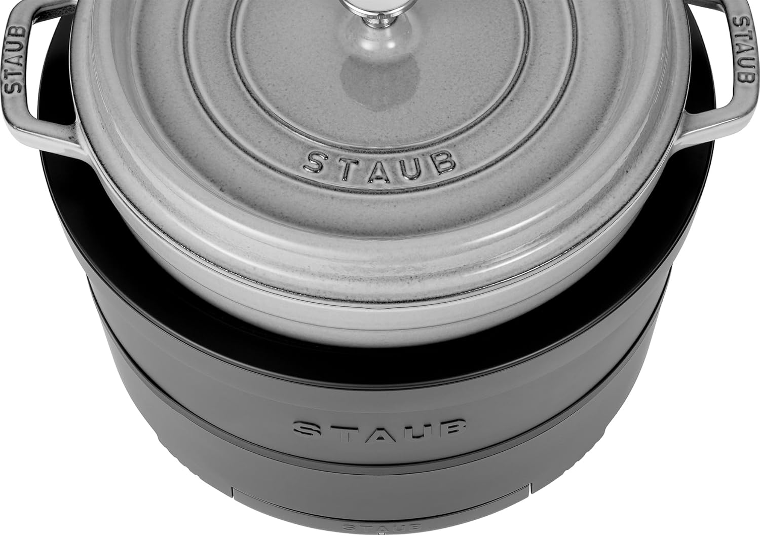 Staub Precision Induction Multi Cooker: Braise, Brown, Steam, Slow Cook and Warm with your Staub Dutch Oven, Matte Black, Dutch Oven Sold Separately