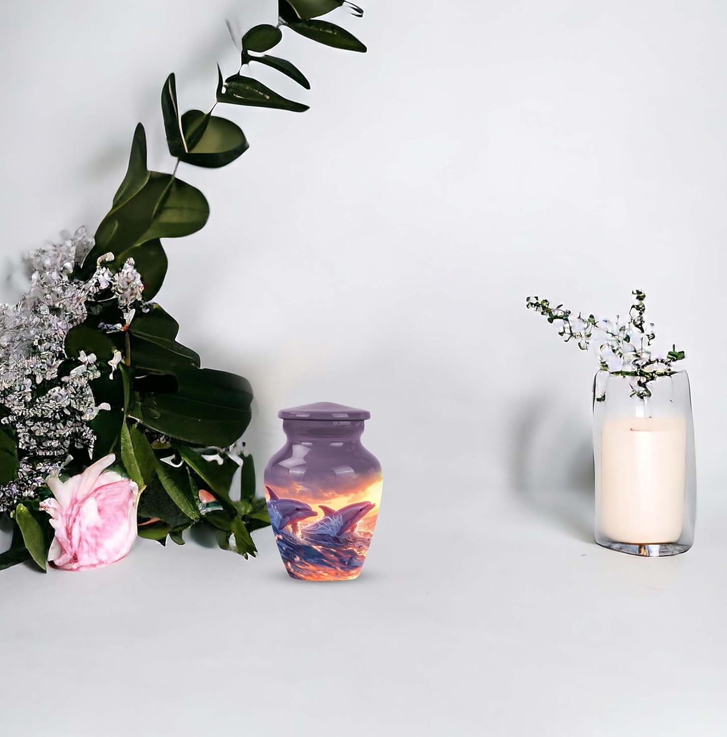Dolphin Urn for Ashes for Women - Cremation Keepsakes for Ashes - Mini Urn Sets - Urns for Women Human Ashes - 3 Inch Urns for Human Ashes Keepsake - Funeral Ashes Urn (Size - 3inch,1pcs)