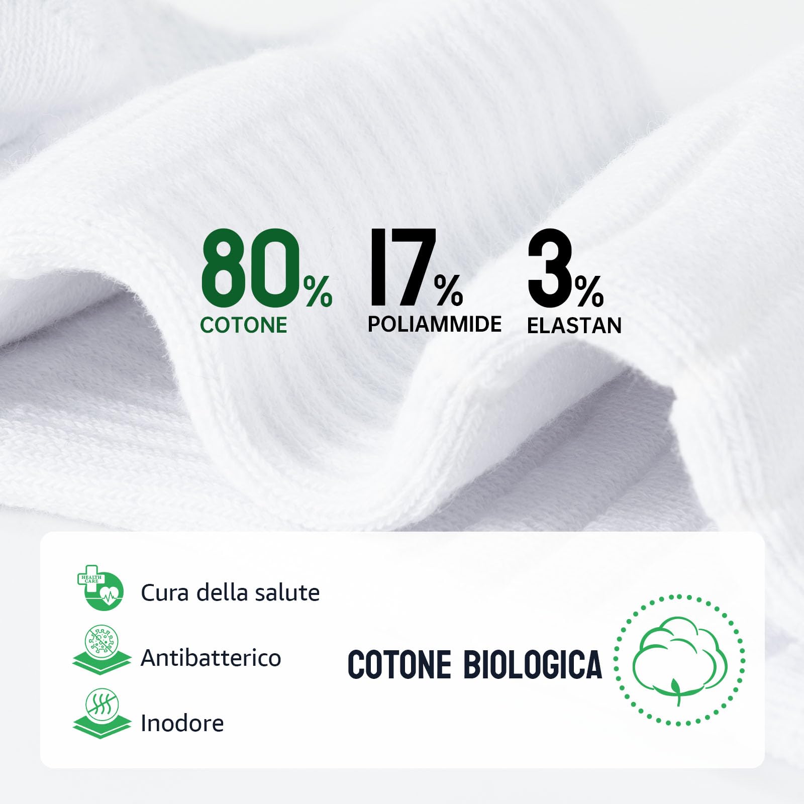 Alaplus Calzini Lunghi Uomo Donna 6 Paia, Calze lavoro in Cotone Traspiranti Antiscivolo, Calzini Sportive Uomo Estive Ideali per Running Trekking