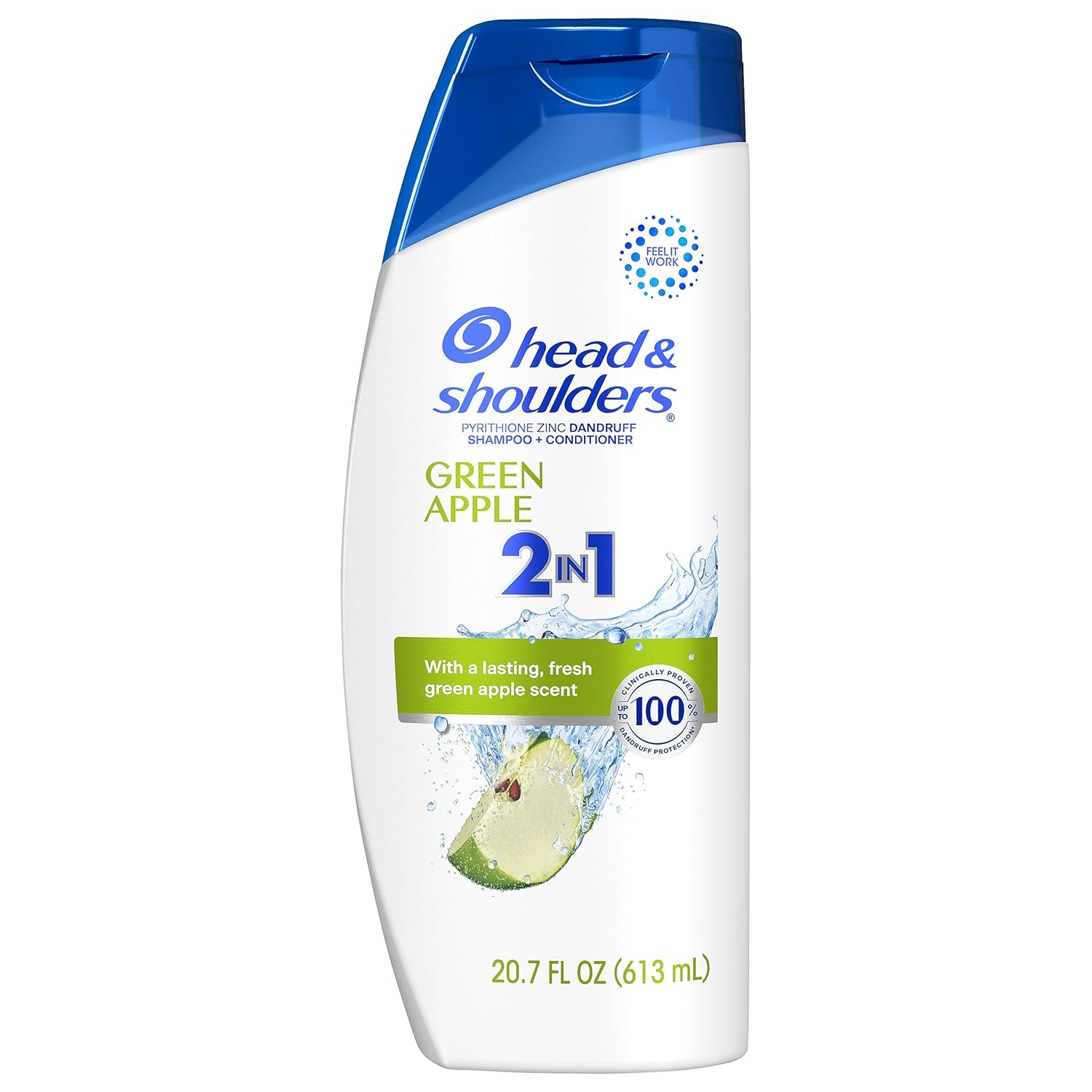 Head & Shoulders, 2 in 1 Dandruff Shampoo and Conditioner Green Apple for Daily Use, 20.7 Fl Oz