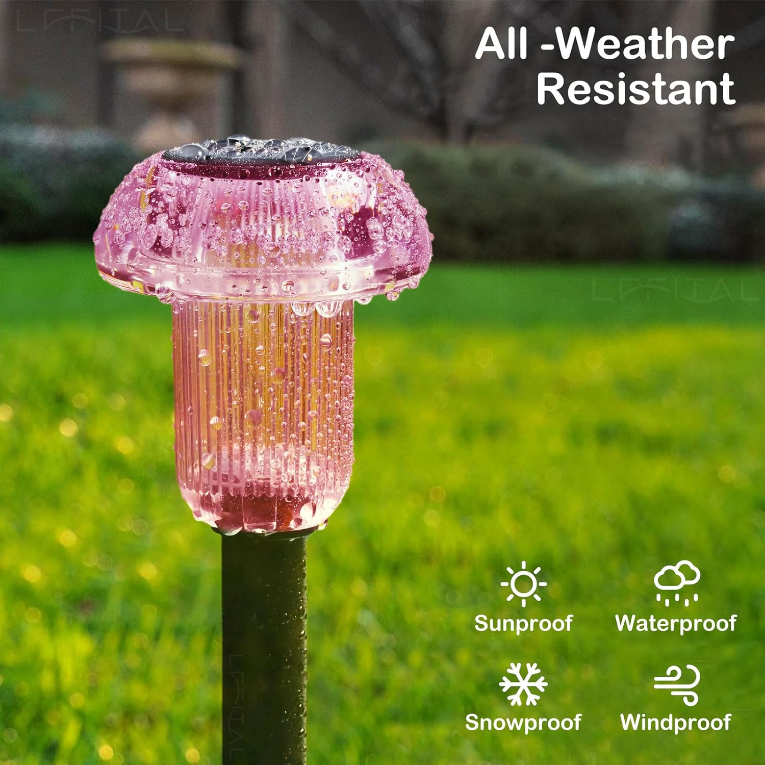 Solar Lights Outdoor 8 Pack Mother's Day Solar Pathway Lights Outdoor Pink Purple Mushroom LED Waterproof Lighting Stake for Women Outside Yard Path Garden Lawn Landscape