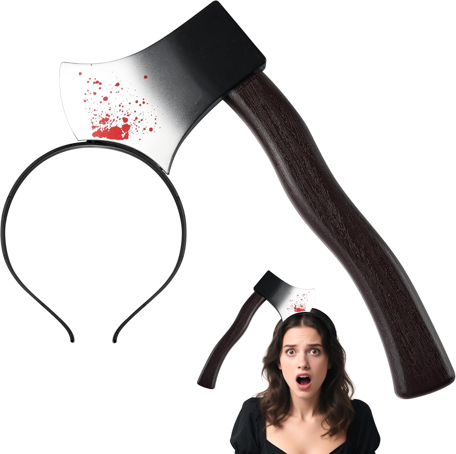 Spooktacular Creations Halloween Knife Scissors Axe Cleaver Headband, Funny Scary Headbands for Halloween Costumes Accessory - Image 8