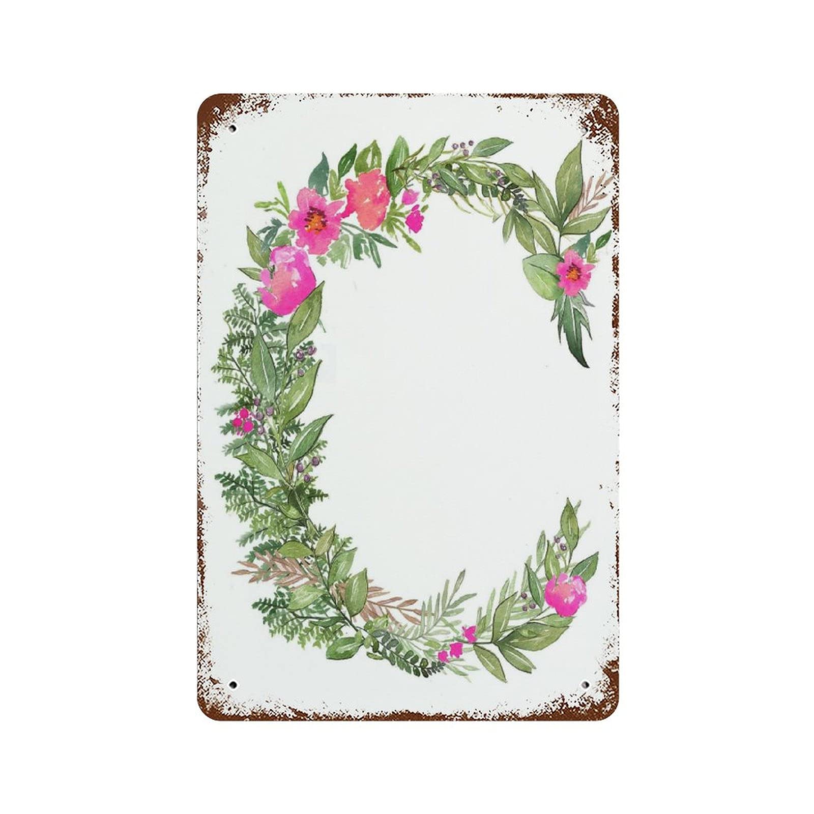 Initial Letter C Wall Letters Nursery Letters Floral Initials Botanicals Playroom Antique Metal Tin Sign for Men Women Decor Aluminum Sign Wall Sign for Bars Restaurants Cafes Pubs 8x5.5 Inch