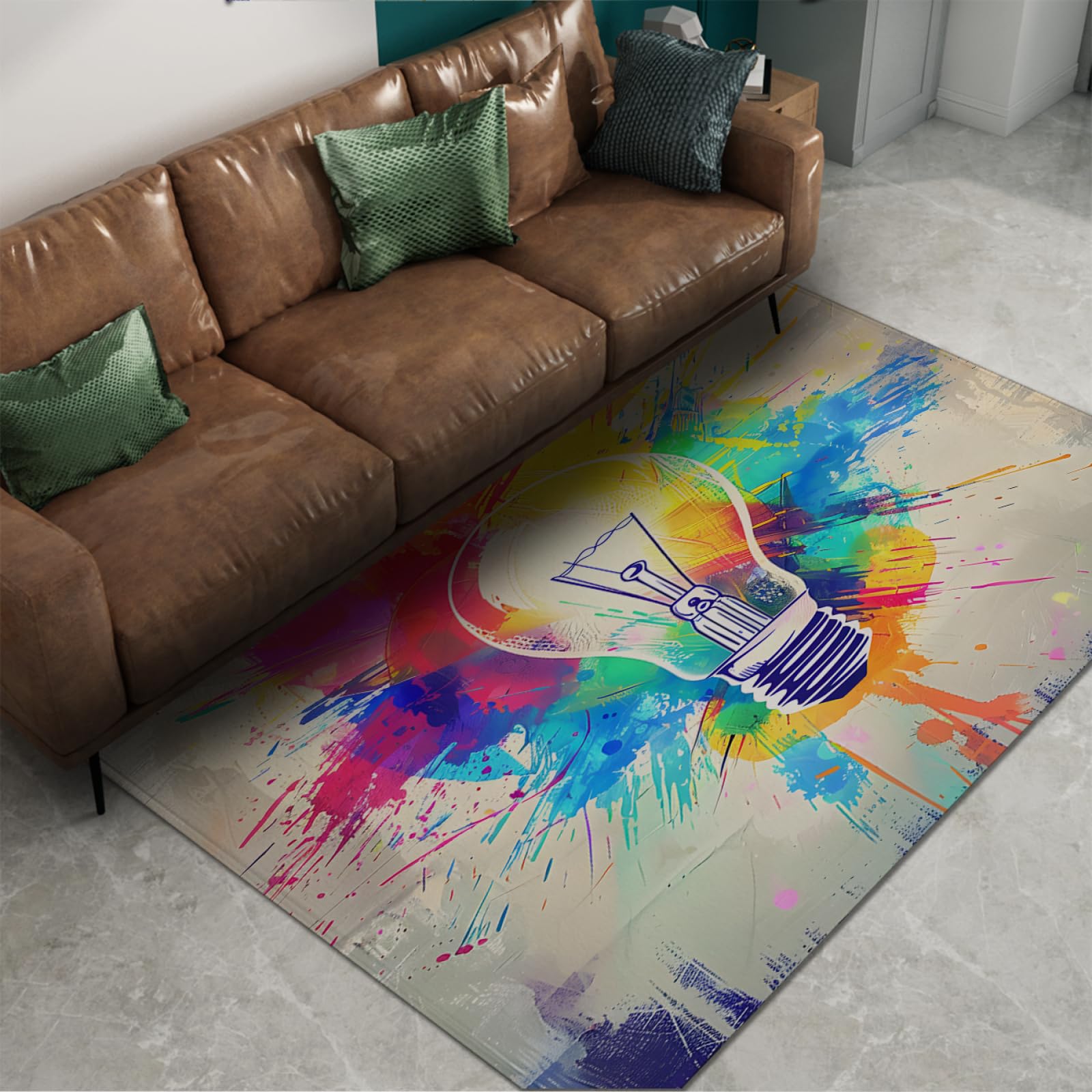 Tapis classique haut de gamme 150x240cm au design graffiti aquarelle