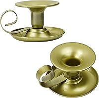 Vista 11 de FiveSeasonStuff Juego de 2 portavelas vintage chapados en negro con mango para candelabros de cera cónica