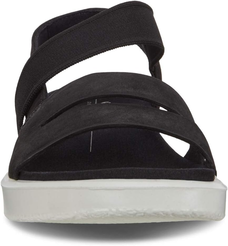 ECCO Women's Yuma Two Strap Sandal 8-8.5 Black Nubuck