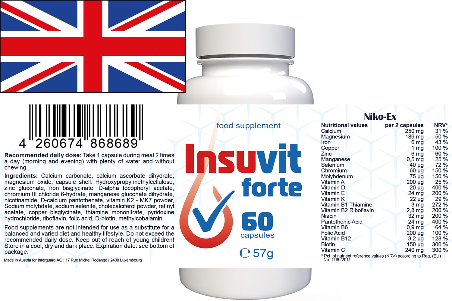 Insuvit Forte - 180 Kapseln (3x 60 Kapseln), 3er Pack