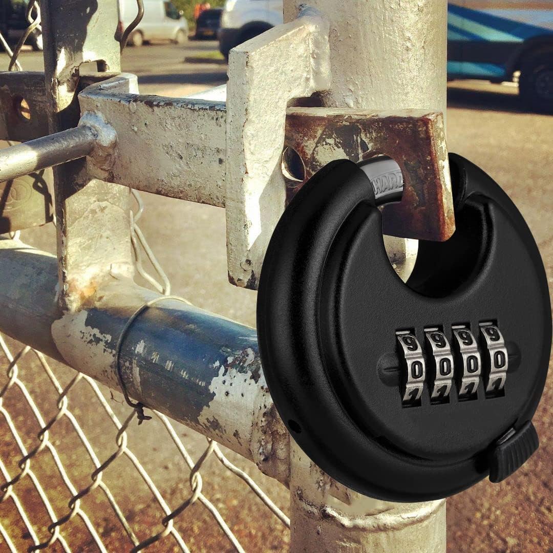 Guliffen Combo Lock 4 Digit Heavy Duty Discus Padlock for Sheds, Storage Unit, Gate,Garages and Fence(Green)…