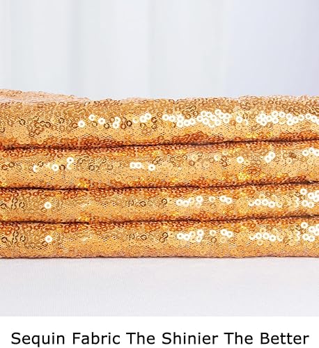 Vista 87 de ShiDianYi Mantel glamoroso de lentejuelas de 1 yarda para mesa de postre de boda, 49.2 in de ancho