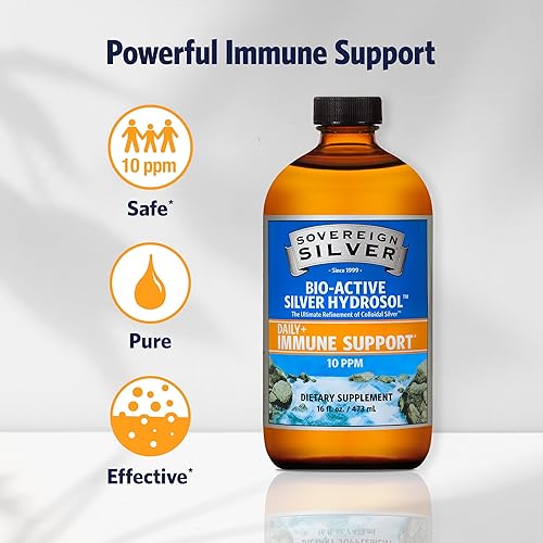 Miniatura 3 de Sovereign Silver Bio-activo plata hidrosol para apoyo inmunológico – 10 ppm, 48CS10, 16 onza, Plateado, 1, 1