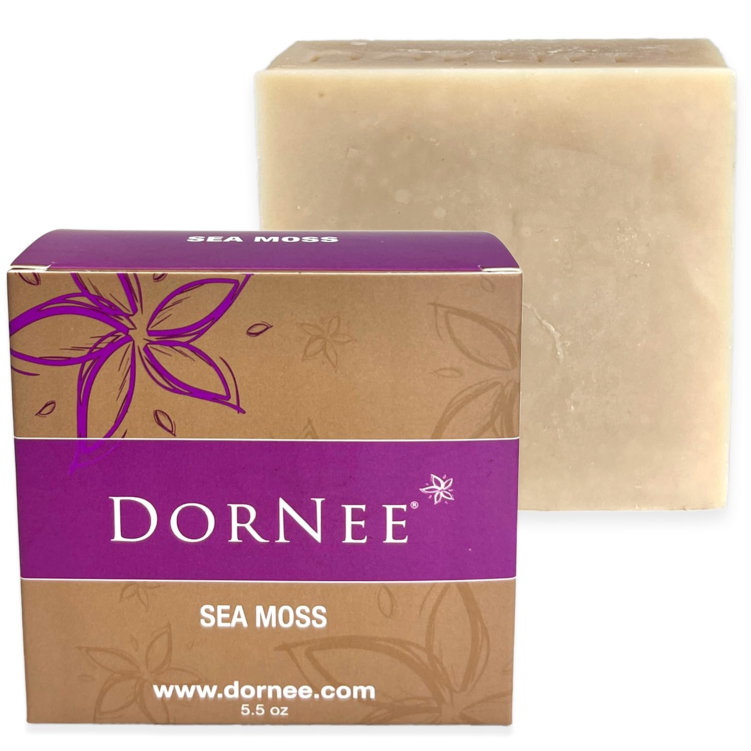 DorNee' Sea Moss Facial Bar Soap Large 5.5oz, Sensitive Skin, Made With Wildcrafted Sea Moss, Colloidal Oatmeal, Natural Collagen Producer, Essential