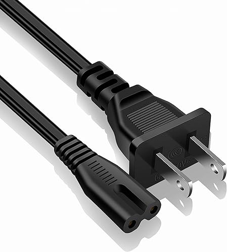 Cable de corriente alterna, cable de alimentación C8 de 2 clavijas compatible con TV PS4 PS5 altavoz monitor Xbox One SXbox One X de pared de