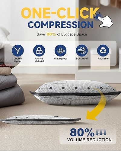 Miniatura 4 de Bolsas de almacenamiento al vacío con bomba eléctrica, bolsas de sellado al vacío para ropa, mantas y ropa de cama, bolsas de almacenamiento