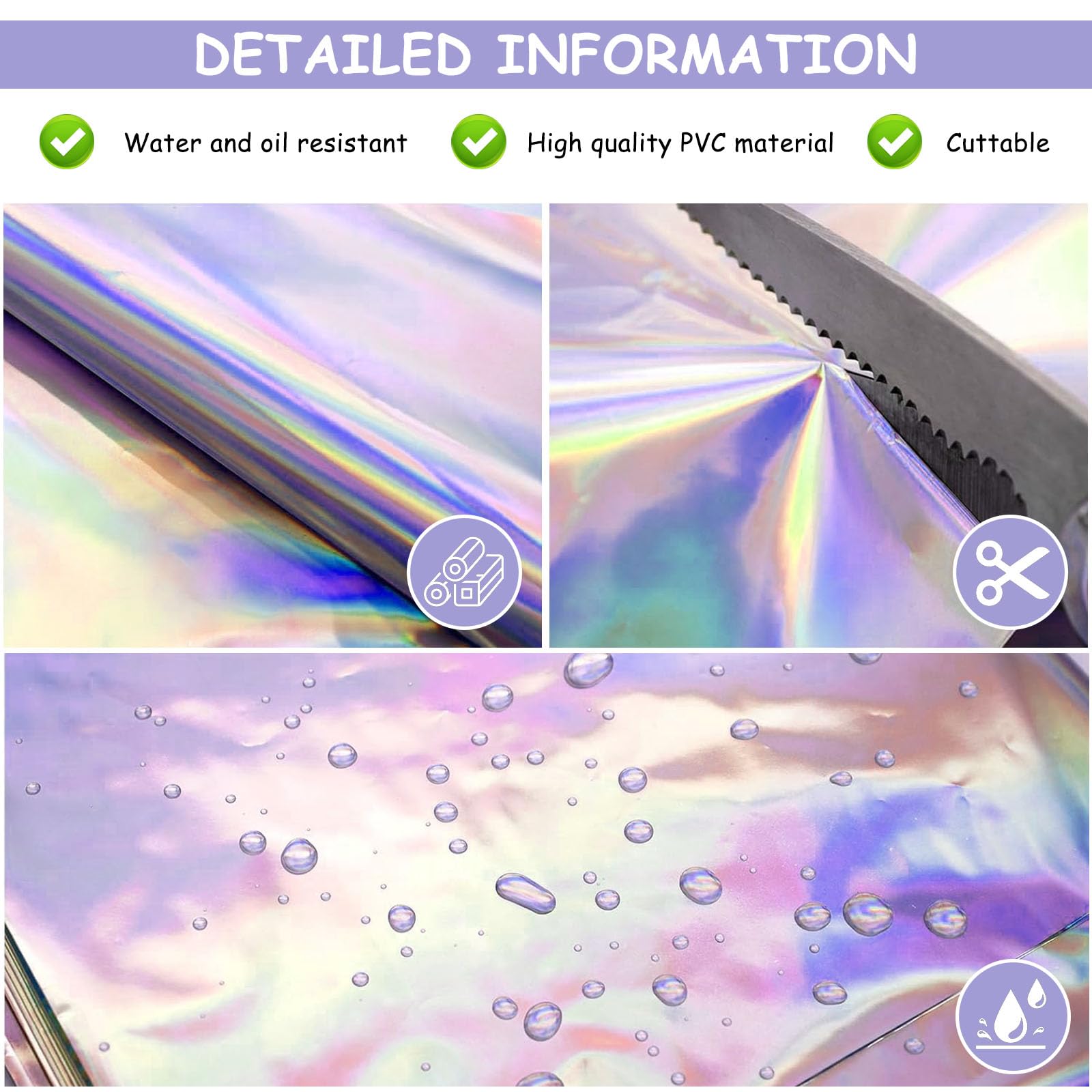 Set 6 Tovaglie Glitterate Per Feste 137x274cm - Plastica PET Impermeabile, Effetto Olografico, Per Compleanni E Eventi