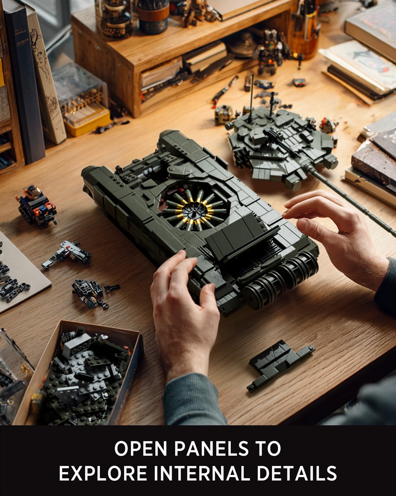 Nifeliz T-90A Military Tank Building Set for Adults Military Main Battle Tank Model with Details - Image 4