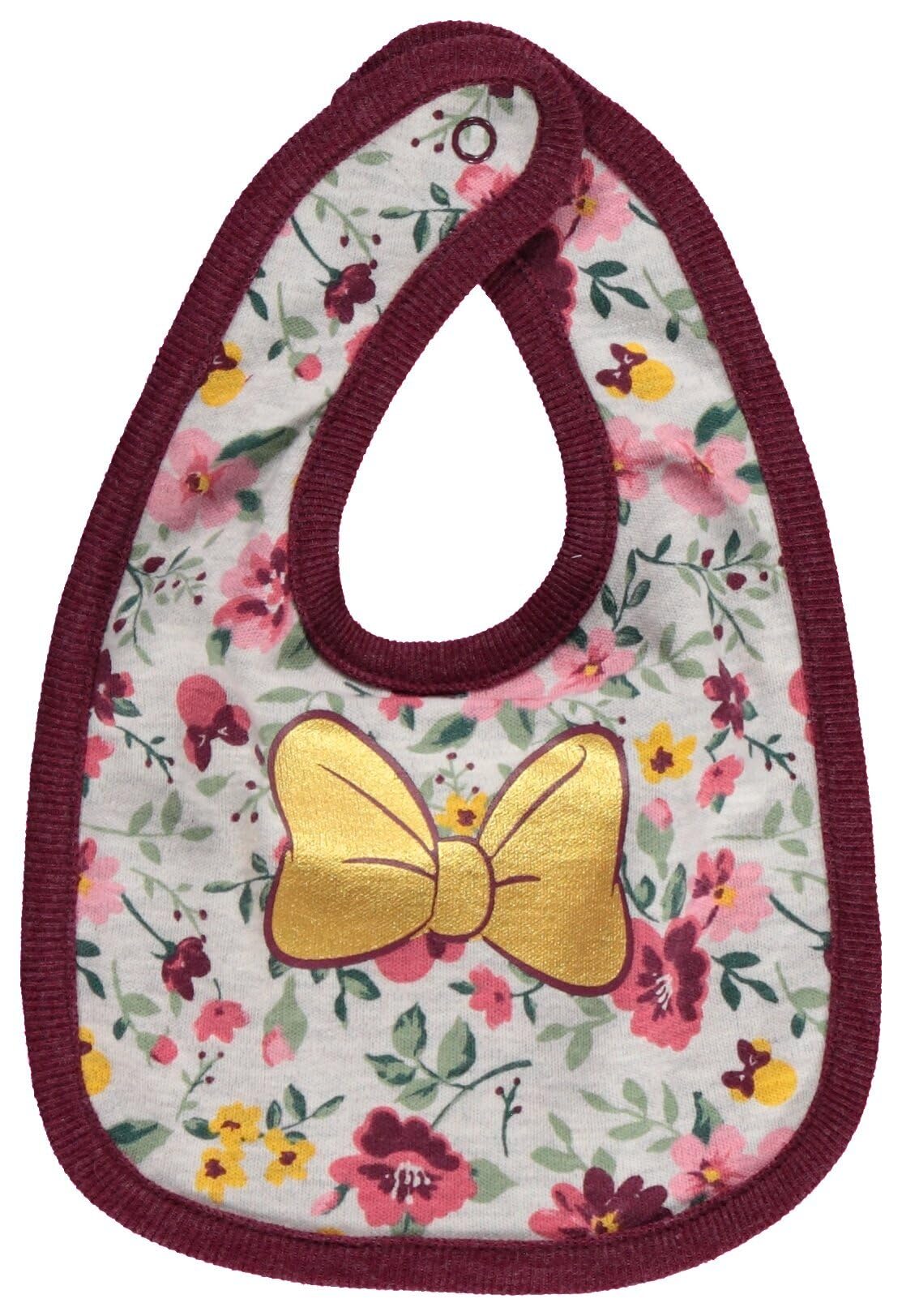 Disney Minnie Mouse Baby Girls Layette Set Bodysuit Pants Hat Bib 0-3 Months Purple