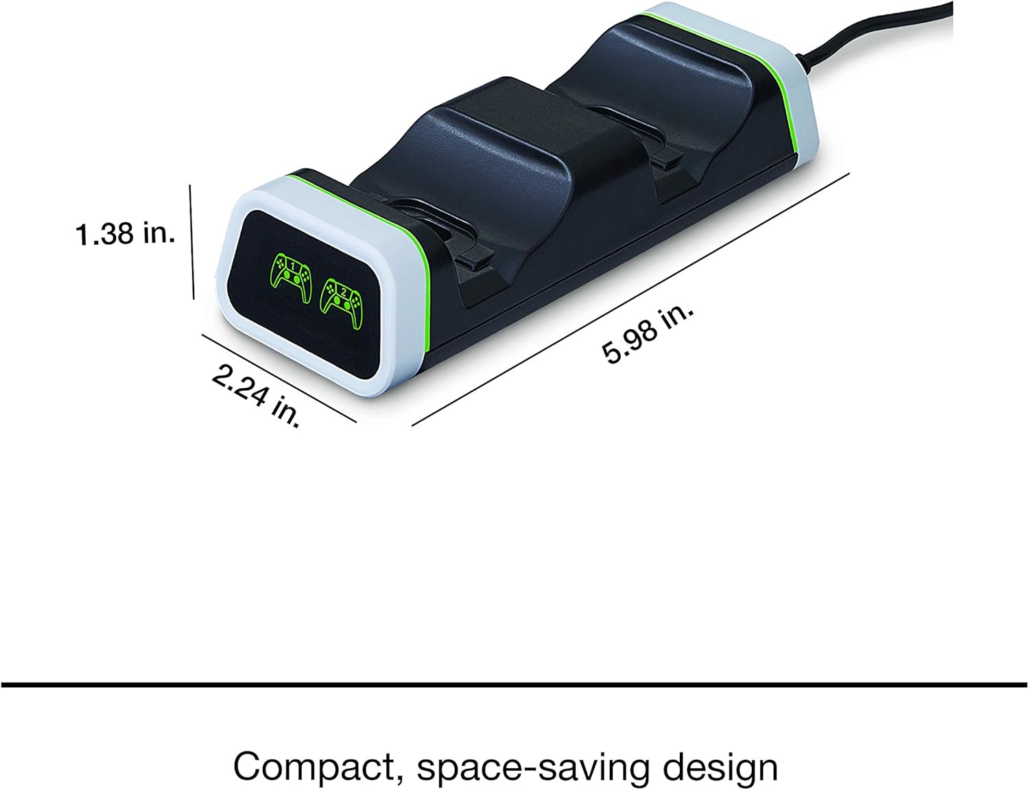 Verbatim PS5 Dual Controller Charging Station for use with Playstation 5 DualSense Wireless Controllers - Charging Dock LED Indicators Over-Charge Protection 6ft Charging Cable - Image 7