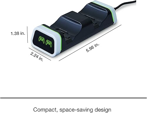 Vista 7 de Verbatim Estación de carga de doble controlador PS5 para usar con controladores inalámbricos Playstation 5 DualSense, base de carga, indicadores