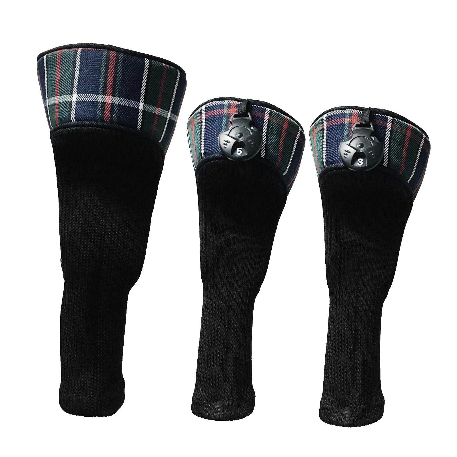 ATORSE 3X Golf Club Head Cover Driver Fairway Wood Covers Protector Sleeve