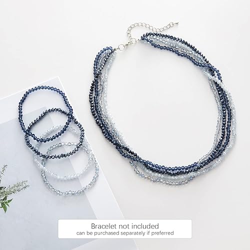 Miniatura 6 de Noessla Gargantilla con cuentas de cristales multicapa para mujer, collar colorido y bohemio, joyería de fiesta de disfraces de moda, regalos para