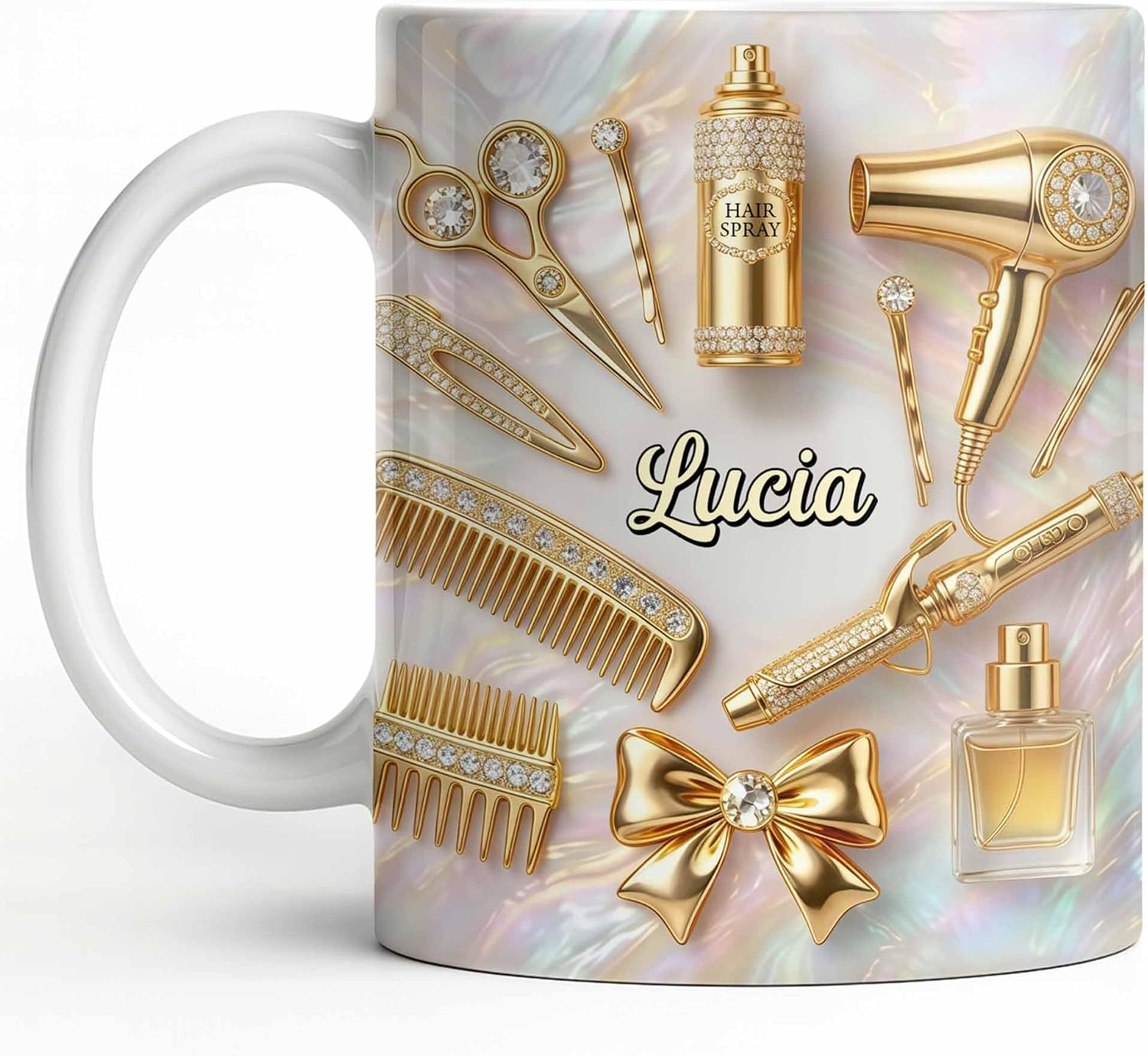 Personalized Hair Stylist Mug, Hairdresser Gift for Women, Custom Name 11oz 15oz Coffee Cup, Funny Hairstylist Gift, Salon Professional Appreciation Present